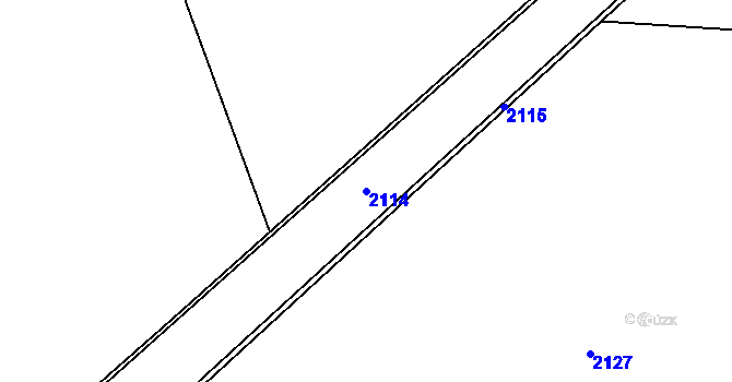 Parcela st. 2114 v KÚ Vranov nad Dyjí, Katastrální mapa