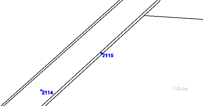 Parcela st. 2115 v KÚ Vranov nad Dyjí, Katastrální mapa