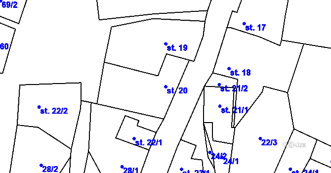 Parcela st. 20 v KÚ Vranová u Letovic, Katastrální mapa