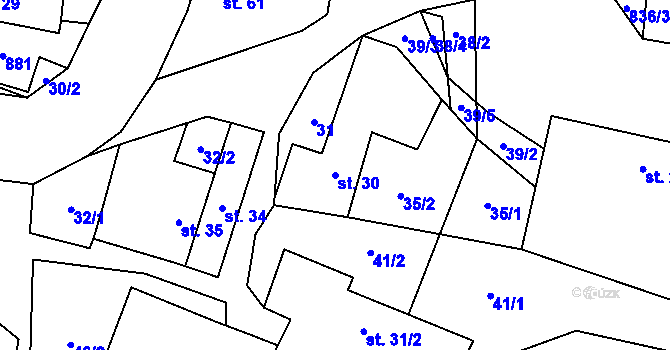 Parcela st. 30 v KÚ Vranová u Letovic, Katastrální mapa