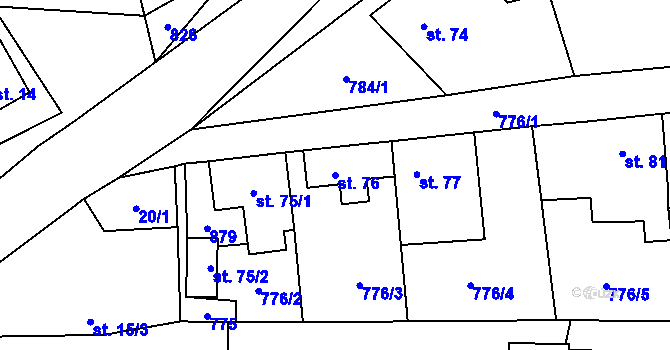 Parcela st. 76 v KÚ Vranová u Letovic, Katastrální mapa