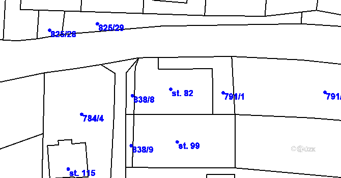 Parcela st. 82 v KÚ Vranová u Letovic, Katastrální mapa