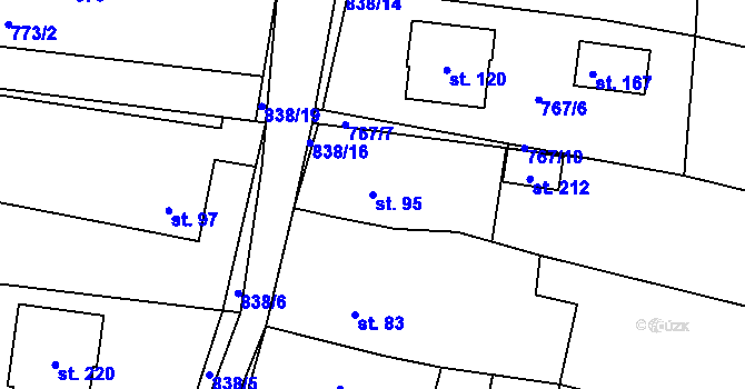 Parcela st. 95 v KÚ Vranová u Letovic, Katastrální mapa