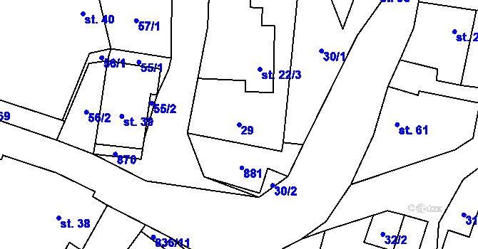 Parcela st. 29 v KÚ Vranová u Letovic, Katastrální mapa
