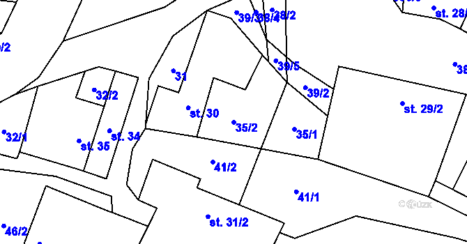 Parcela st. 35/2 v KÚ Vranová u Letovic, Katastrální mapa