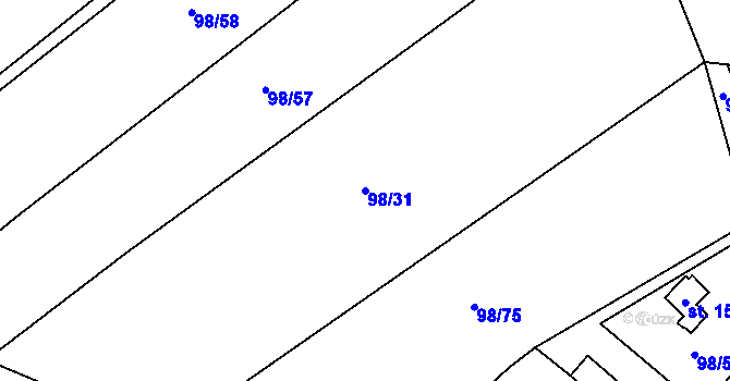 Parcela st. 98/31 v KÚ Vranová u Letovic, Katastrální mapa
