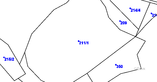 Parcela st. 211/1 v KÚ Vranová u Letovic, Katastrální mapa