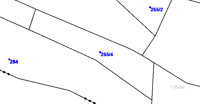 Parcela st. 255/4 v KÚ Vranová u Letovic, Katastrální mapa