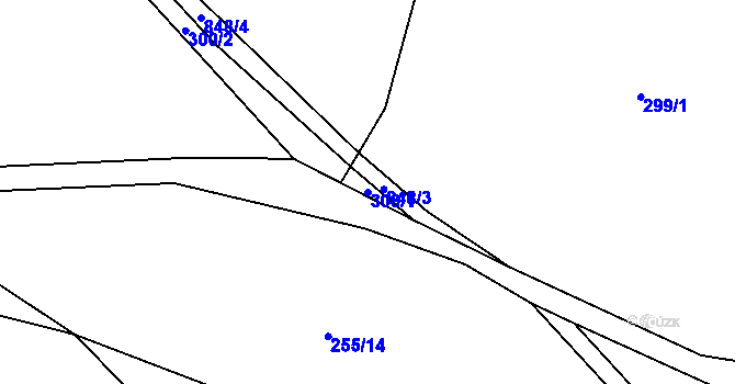 Parcela st. 300/1 v KÚ Vranová u Letovic, Katastrální mapa