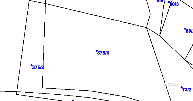 Parcela st. 375/1 v KÚ Vranová u Letovic, Katastrální mapa
