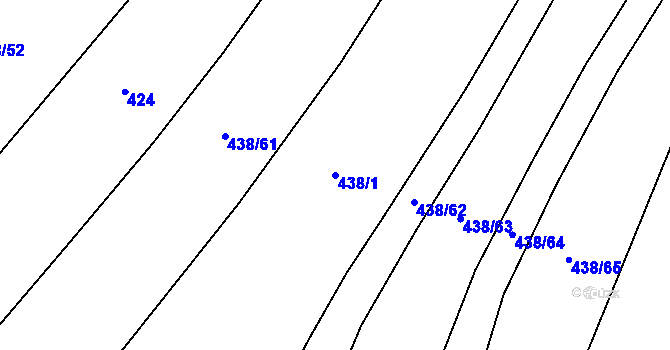Parcela st. 438/1 v KÚ Vranová u Letovic, Katastrální mapa