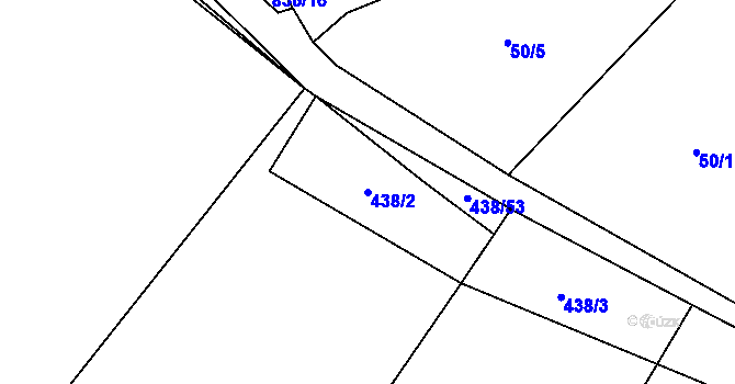 Parcela st. 438/2 v KÚ Vranová u Letovic, Katastrální mapa