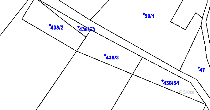 Parcela st. 438/3 v KÚ Vranová u Letovic, Katastrální mapa