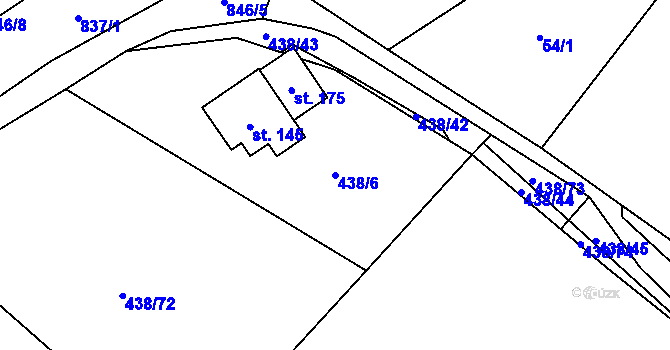 Parcela st. 438/6 v KÚ Vranová u Letovic, Katastrální mapa