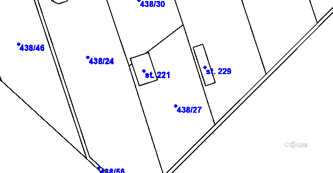 Parcela st. 438/27 v KÚ Vranová u Letovic, Katastrální mapa