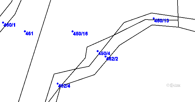 Parcela st. 450/4 v KÚ Vranová u Letovic, Katastrální mapa
