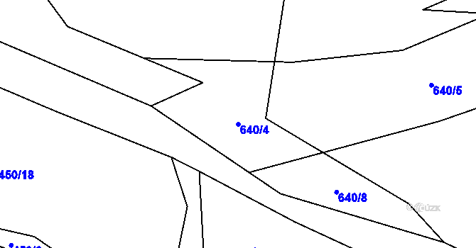 Parcela st. 640/4 v KÚ Vranová u Letovic, Katastrální mapa