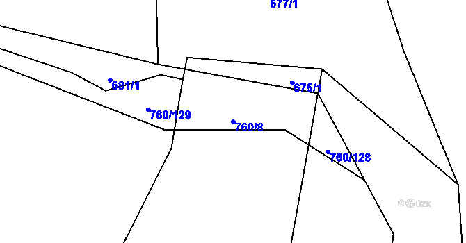 Parcela st. 760/8 v KÚ Vranová u Letovic, Katastrální mapa