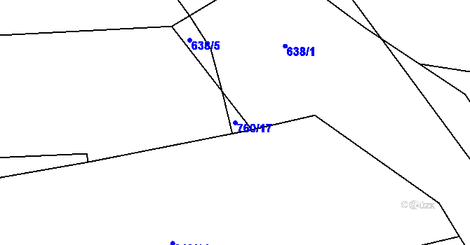 Parcela st. 760/17 v KÚ Vranová u Letovic, Katastrální mapa