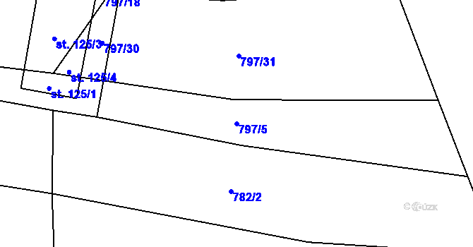 Parcela st. 797/5 v KÚ Vranová u Letovic, Katastrální mapa