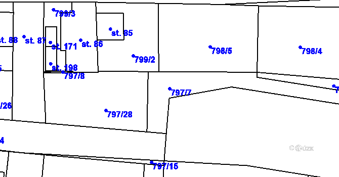 Parcela st. 797/7 v KÚ Vranová u Letovic, Katastrální mapa
