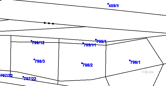 Parcela st. 799/11 v KÚ Vranová u Letovic, Katastrální mapa
