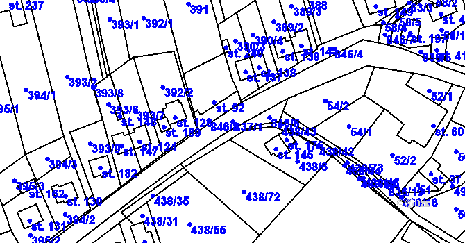 Parcela st. 837/1 v KÚ Vranová u Letovic, Katastrální mapa