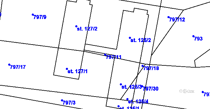 Parcela st. 797/11 v KÚ Vranová u Letovic, Katastrální mapa