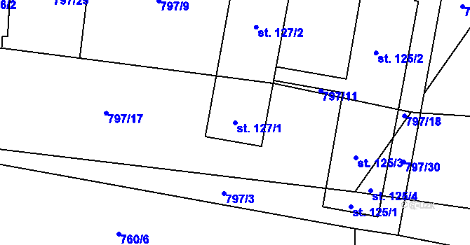 Parcela st. 127/1 v KÚ Vranová u Letovic, Katastrální mapa