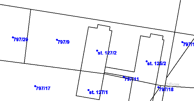 Parcela st. 127/2 v KÚ Vranová u Letovic, Katastrální mapa