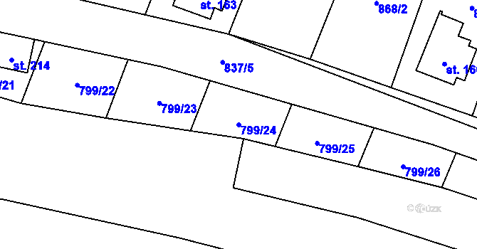 Parcela st. 799/24 v KÚ Vranová u Letovic, Katastrální mapa