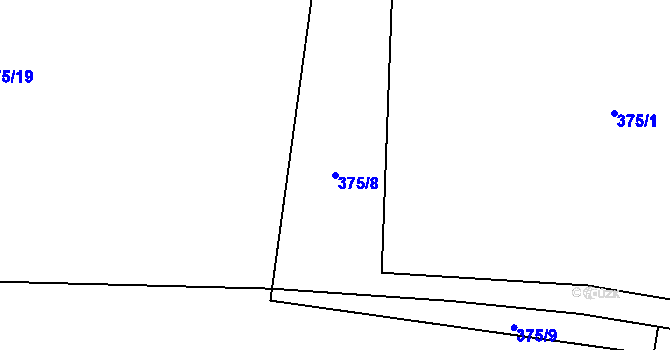 Parcela st. 375/8 v KÚ Vranová u Letovic, Katastrální mapa