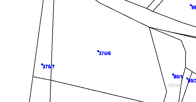 Parcela st. 375/6 v KÚ Vranová u Letovic, Katastrální mapa