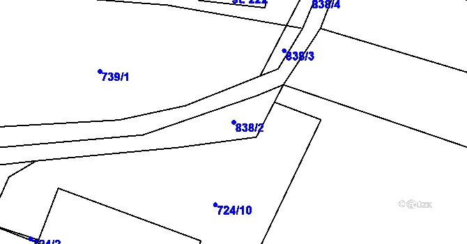 Parcela st. 838/2 v KÚ Vranová u Letovic, Katastrální mapa