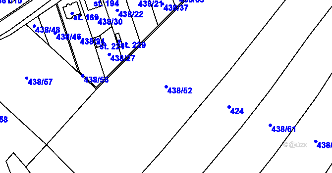 Parcela st. 438/52 v KÚ Vranová u Letovic, Katastrální mapa