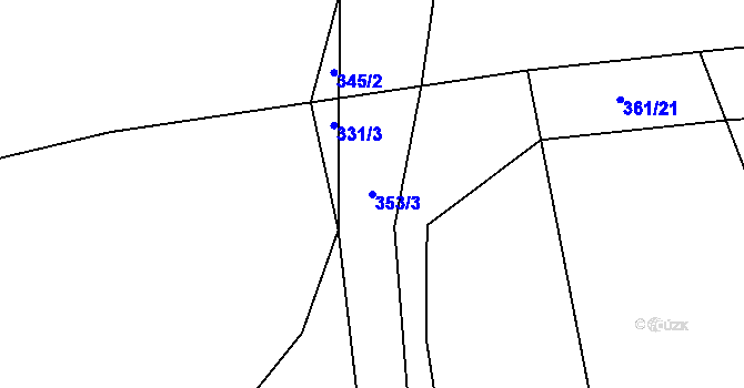 Parcela st. 353/3 v KÚ Vranová u Letovic, Katastrální mapa