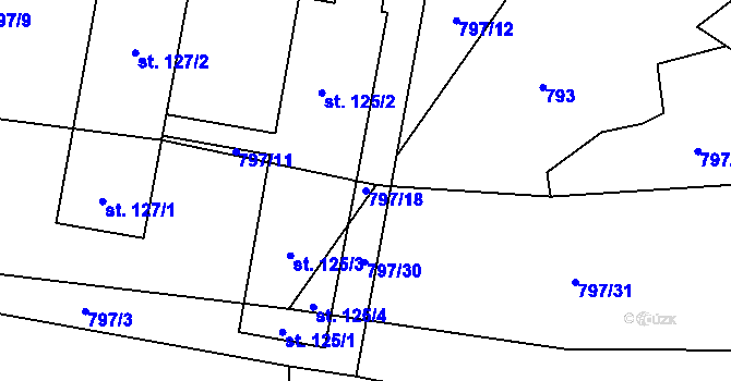 Parcela st. 797/18 v KÚ Vranová u Letovic, Katastrální mapa