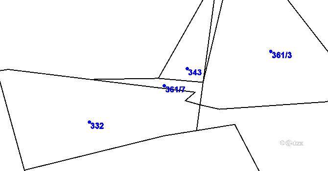 Parcela st. 361/7 v KÚ Vranová u Letovic, Katastrální mapa