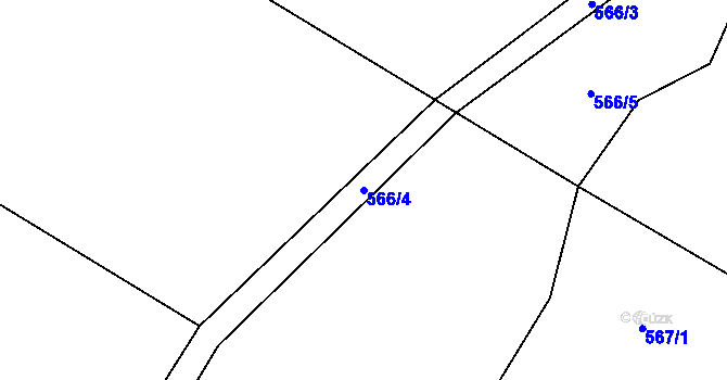 Parcela st. 566/4 v KÚ Vranová u Letovic, Katastrální mapa