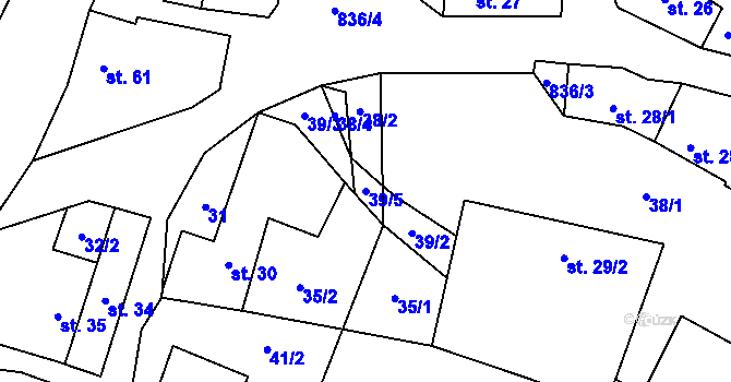 Parcela st. 39/5 v KÚ Vranová u Letovic, Katastrální mapa