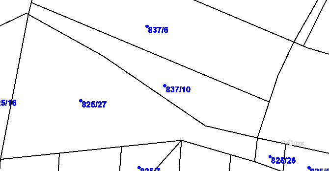 Parcela st. 837/10 v KÚ Vranová u Letovic, Katastrální mapa