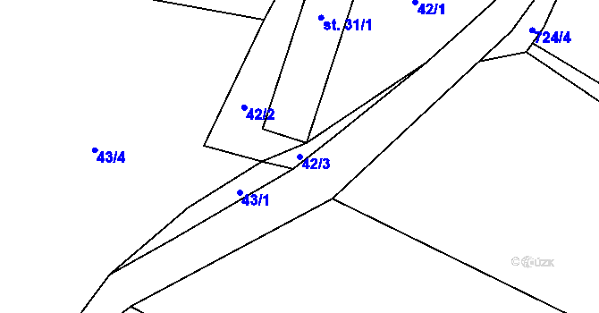 Parcela st. 42/3 v KÚ Vranová u Letovic, Katastrální mapa