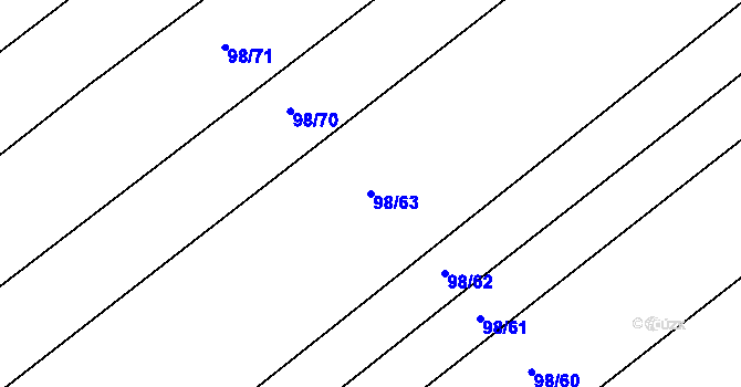 Parcela st. 98/63 v KÚ Vranová u Letovic, Katastrální mapa