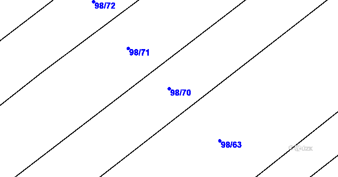 Parcela st. 98/70 v KÚ Vranová u Letovic, Katastrální mapa