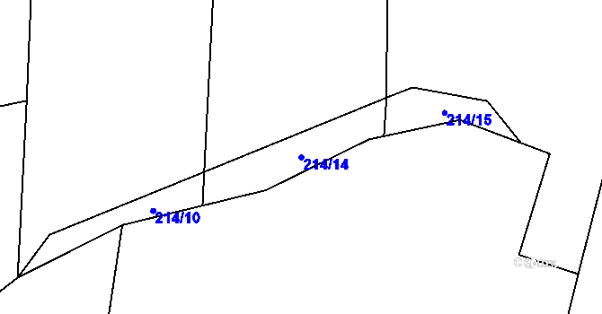Parcela st. 214/14 v KÚ Vranová u Letovic, Katastrální mapa