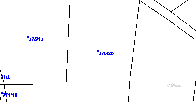 Parcela st. 375/20 v KÚ Vranová u Letovic, Katastrální mapa