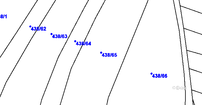 Parcela st. 438/65 v KÚ Vranová u Letovic, Katastrální mapa