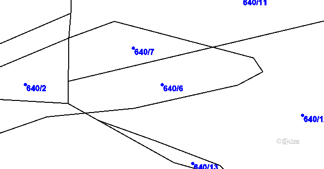 Parcela st. 640/6 v KÚ Vranová u Letovic, Katastrální mapa