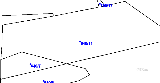 Parcela st. 640/11 v KÚ Vranová u Letovic, Katastrální mapa