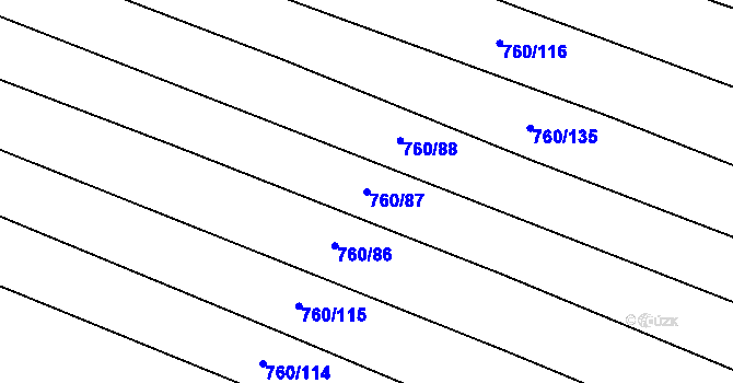 Parcela st. 760/87 v KÚ Vranová u Letovic, Katastrální mapa